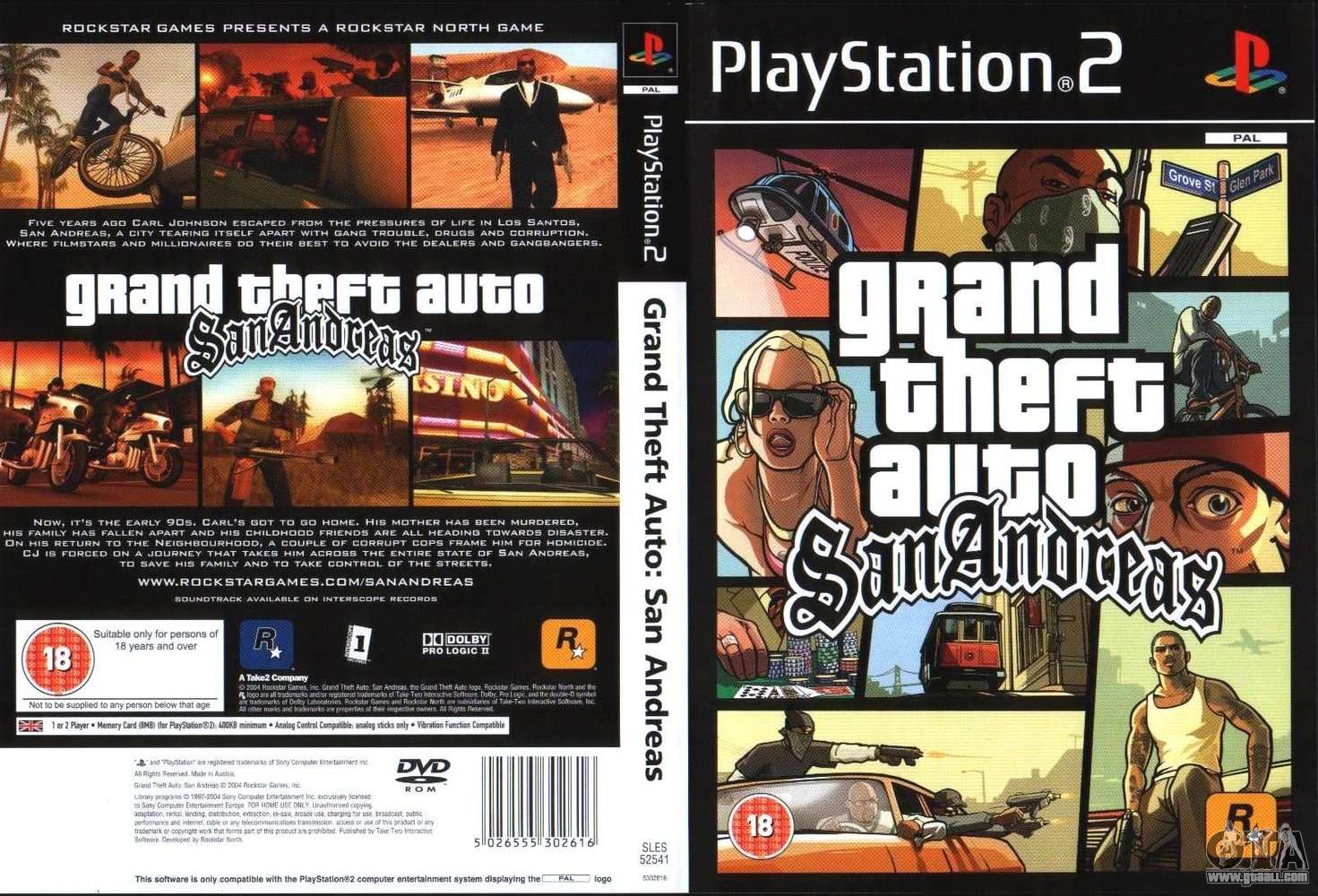  Grand Theft Auto: San Andreas ( DVD-ROM ) - PC : Video Games