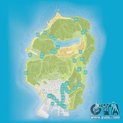 Map of flights under the bridge in Grand Theft Auto 5