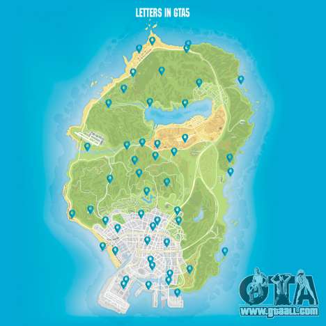 The map of letter parts in GTA5