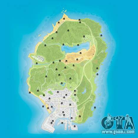 Map of banks in GTA 5