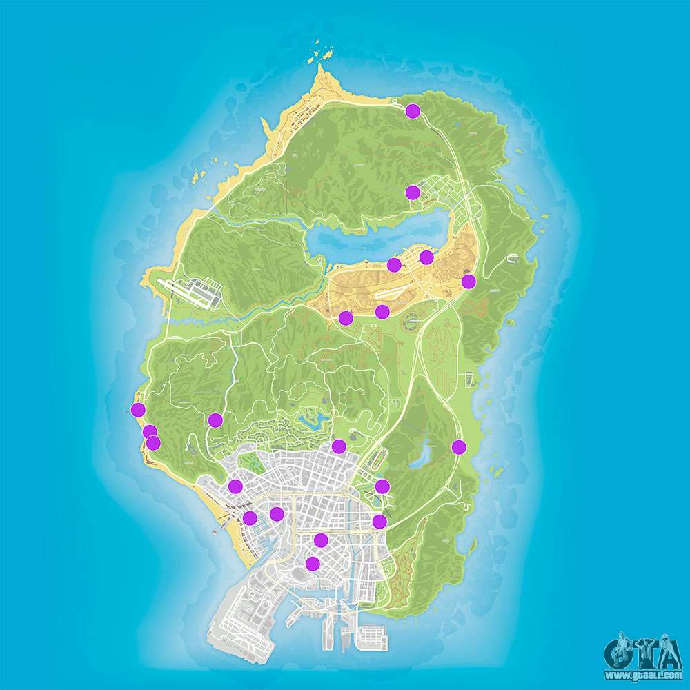 Map of the shop robbery in GTA 5