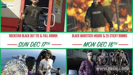 Daily gifts, the Festive Surprise for GTA Online
