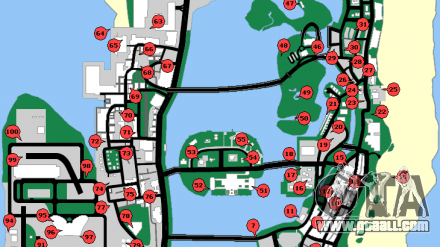 Hidden packages map for GTA Vice City