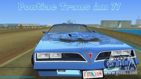 Pontiac Trans Am 77 for GTA Vice City