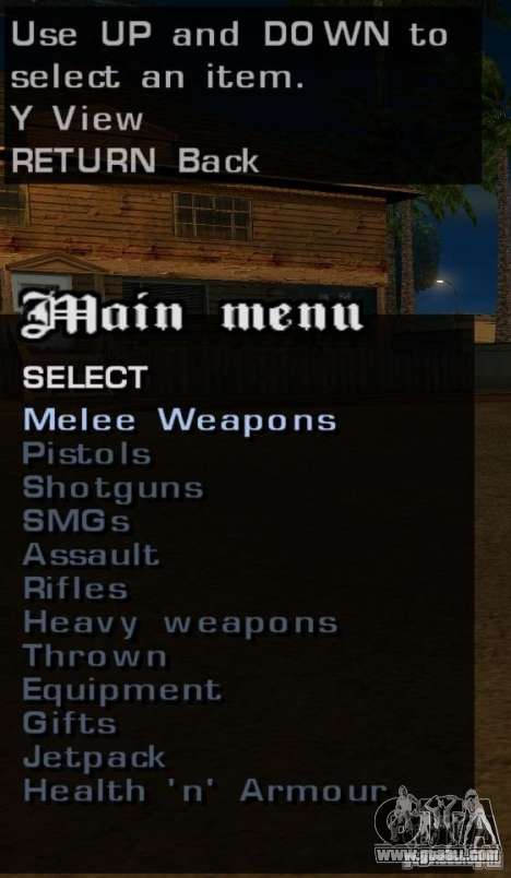 All the weapons for GTA San Andreas