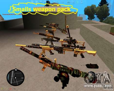 Smalls Chrome Gold Guns Pack for GTA San Andreas