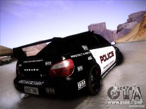 Subaru Impreza WRX STI Police Speed Enforcement for GTA San Andreas