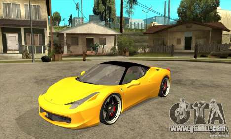 Ferrari 458 Italia custom for GTA San Andreas