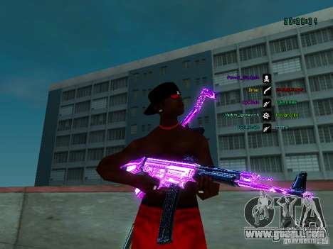 Purple chrome on weapons for GTA San Andreas