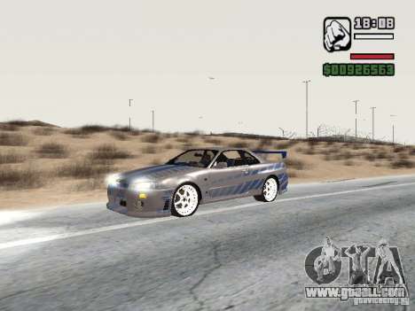 Nissan Skyline GTR34 FNF2 for GTA San Andreas