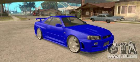 Nissan Skyline GT-R R34 from FnF 4 v.2.0 for GTA San Andreas