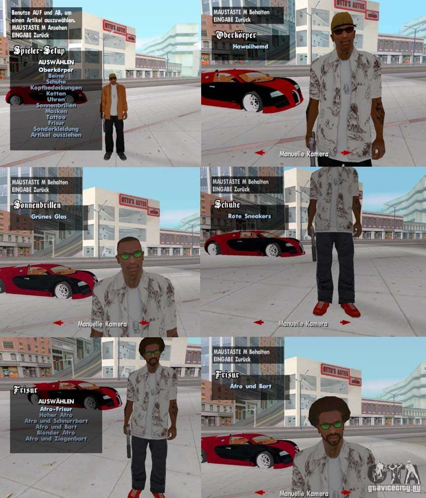 A change of clothes, tattoos and hairstyles for GTA San Andreas