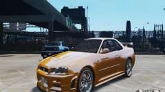 Nissan Skyline GT-R R34 Fast and Furious 4 for GTA 4
