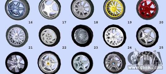 Super Wheel Mods v2 for GTA Vice City