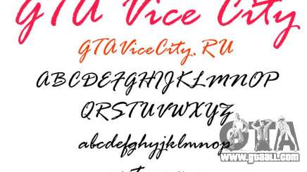 The official font for GTA Vice City for GTA Vice City