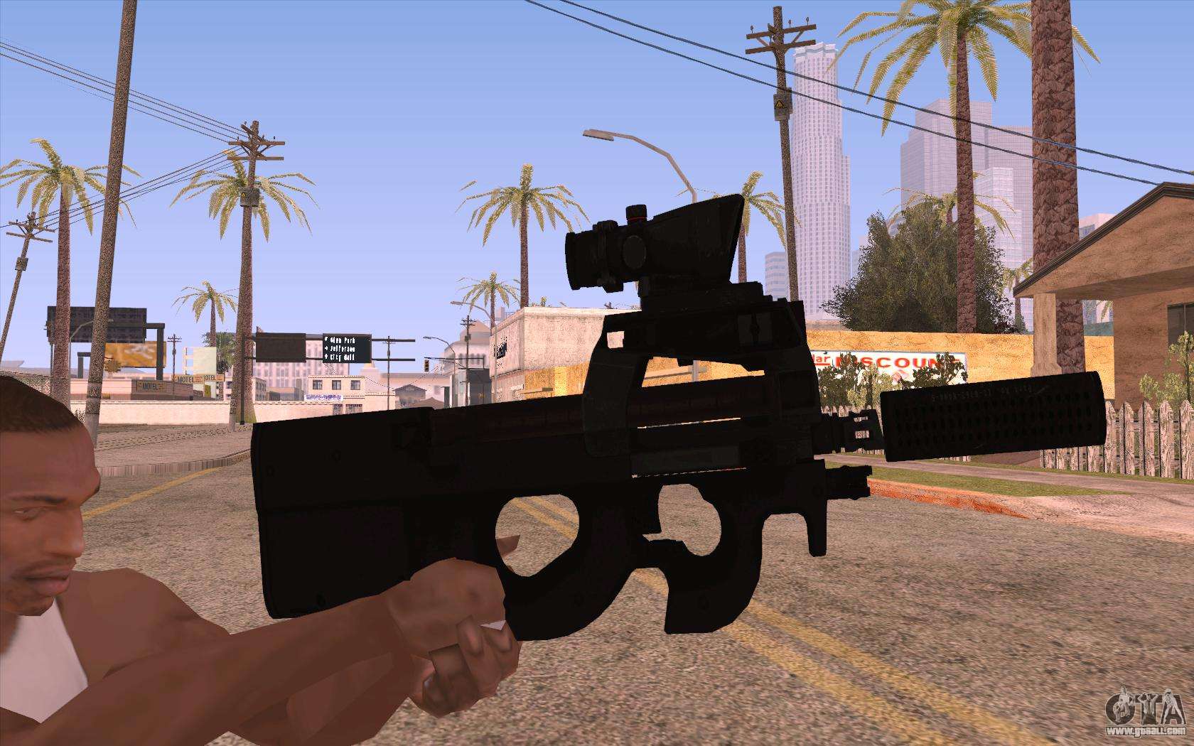 P90 AEG with flashlight for GTA San Andreas