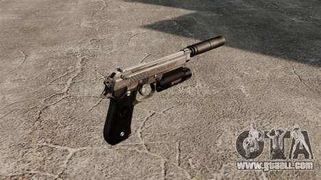 Beretta 92 semi-automatic pistol with silencer for GTA 4