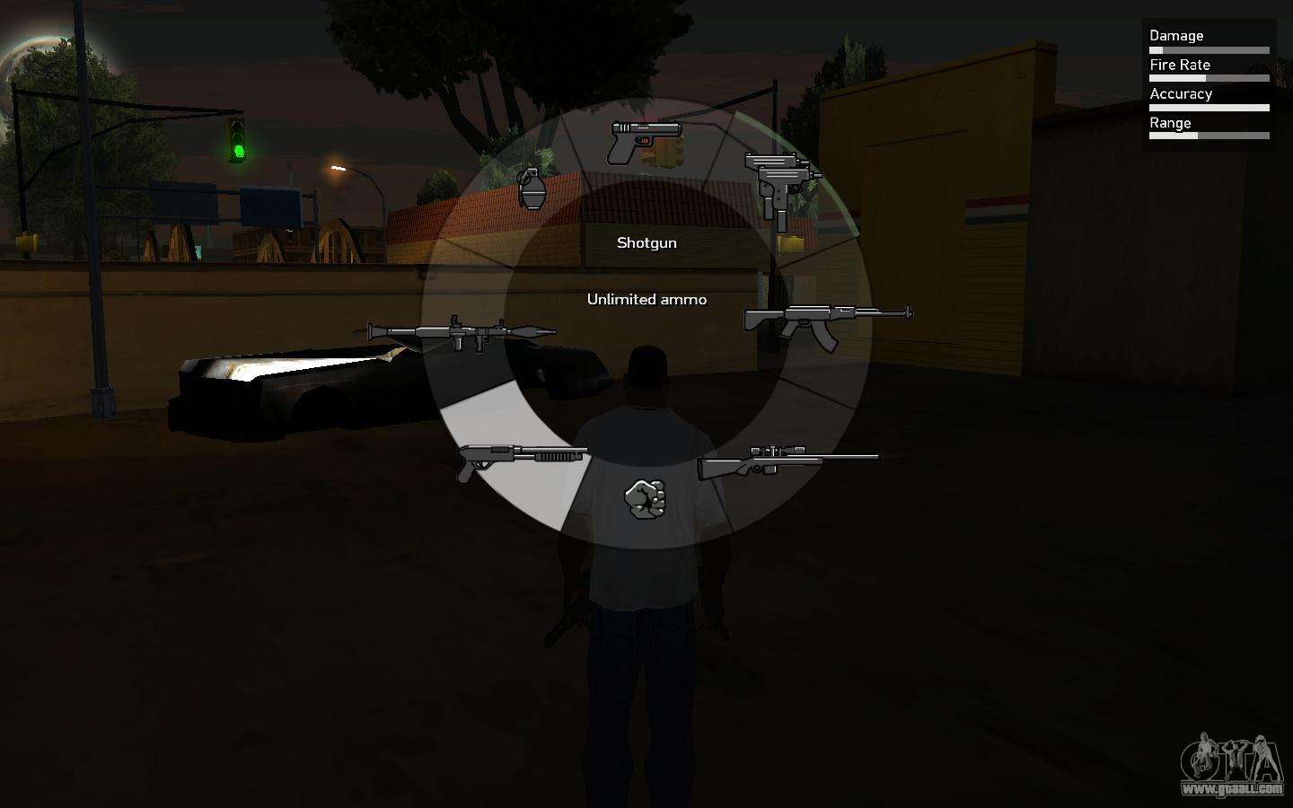 GTA San Andreas Menu Weapons v2 for Android Mod 