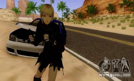 The blonde girl in black clothes for GTA San Andreas