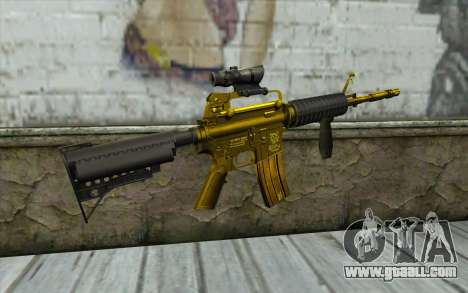 Golden M4 with a view for GTA San Andreas
