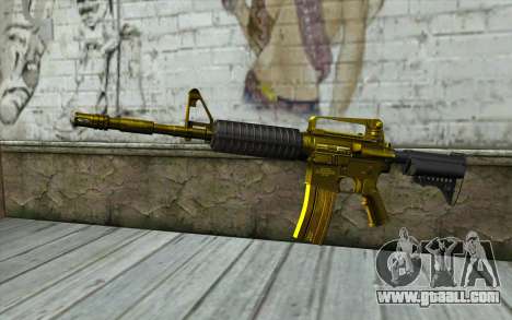Golden M4 without sight for GTA San Andreas