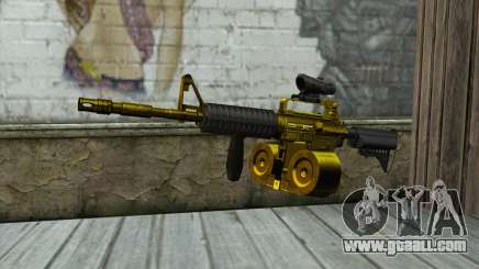 Golden M4 with a shop for GTA San Andreas