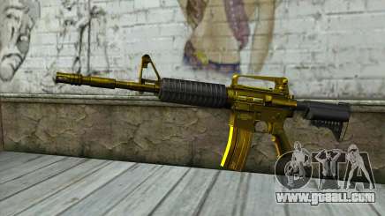 Golden M4 without sight for GTA San Andreas