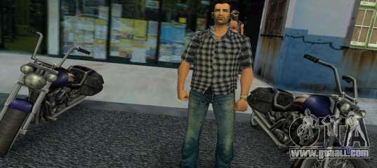 Kockas polo - szurke T-Shirt for GTA Vice City