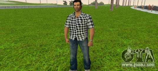 Kockas polo - fekete T-Shirt for GTA Vice City