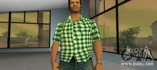 Kockas polo - zold T-Shirt for GTA Vice City