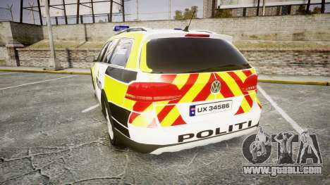 Volkswagen Passat 2014 Marked Norwegian Police for GTA 4