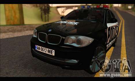 BMW 120i USA Police for GTA San Andreas