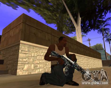 Blue Chrome Weapon Pack for GTA San Andreas