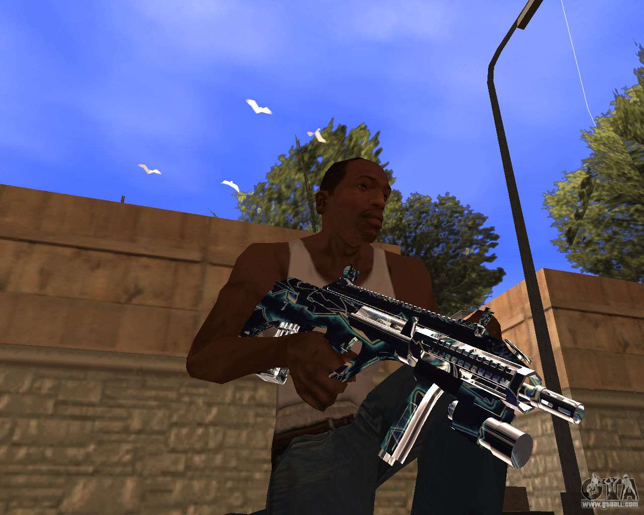 Blue Chrome Weapon Pack for GTA San Andreas