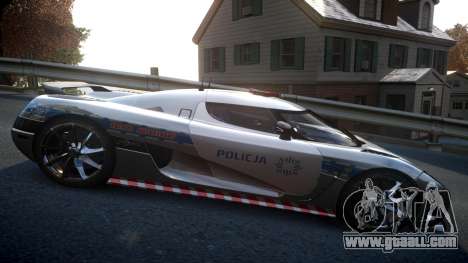 Koenigsegg Agera Polish Highway Patrol Police for GTA 4