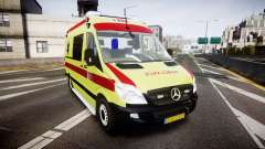 Mercedes-Benz Sprinter 311 cdi Belgian Ambulance for GTA 4