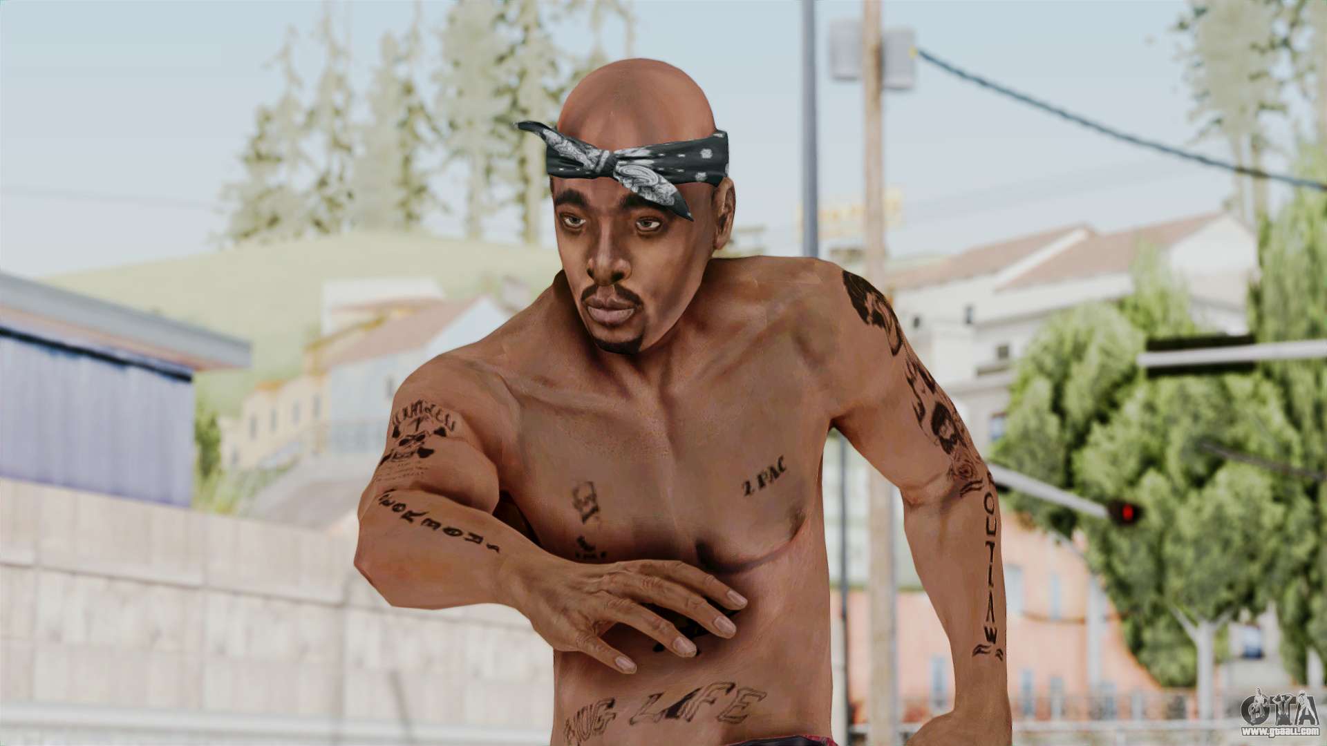 Tupac Body Tattoos Slim body only at Grand Theft Auto: San Andreas Nexus -  Mods and community