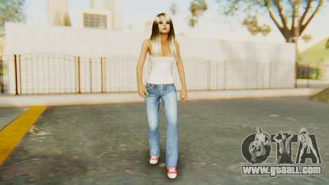 Blonde White Top for GTA San Andreas