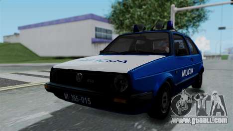 Volkswagen Golf Mk2 Milicija for GTA San Andreas