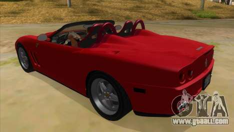 Ferrari 550 Barchetta Pinifarina US Specs 2001 for GTA San Andreas