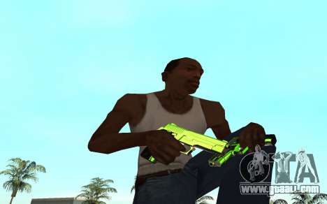 Green chrome weapon pack for GTA San Andreas