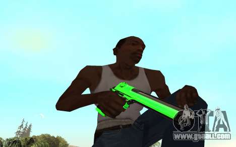 Green chrome weapon pack for GTA San Andreas
