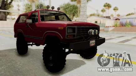 Ford Bronco 1985 Lifted for GTA San Andreas