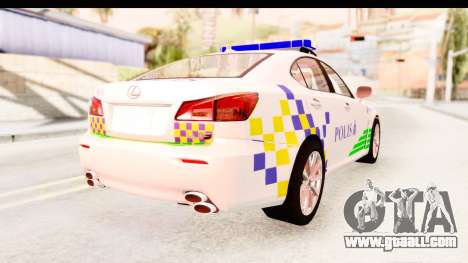 Lexus IS F PDRM for GTA San Andreas