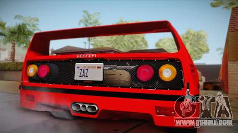 Ferrari F40 (US-Spec) 1989 HQLM for GTA San Andreas