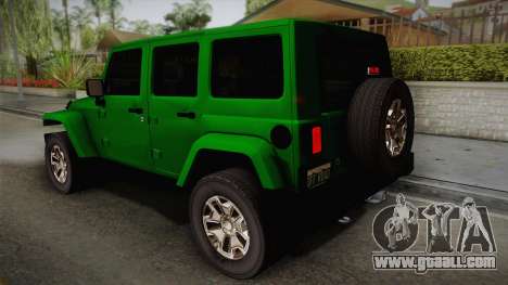 Jeep Wrangler Unlimited Rubicon 2013 for GTA San Andreas
