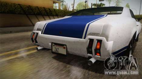 GTA 5 Declasse Sabre GT Painted Bumpers for GTA San Andreas