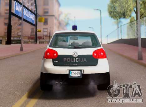 Golf V BIH Police Car V2 (Single Siren) for GTA San Andreas