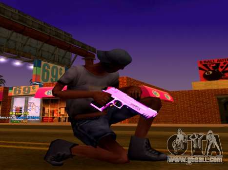 Iridescent Pink And White Pack Of Weapons for GTA San Andreas