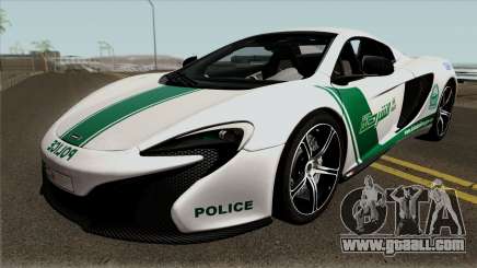 McLaren 650S Spyder Dubai Police v1.0 for GTA San Andreas